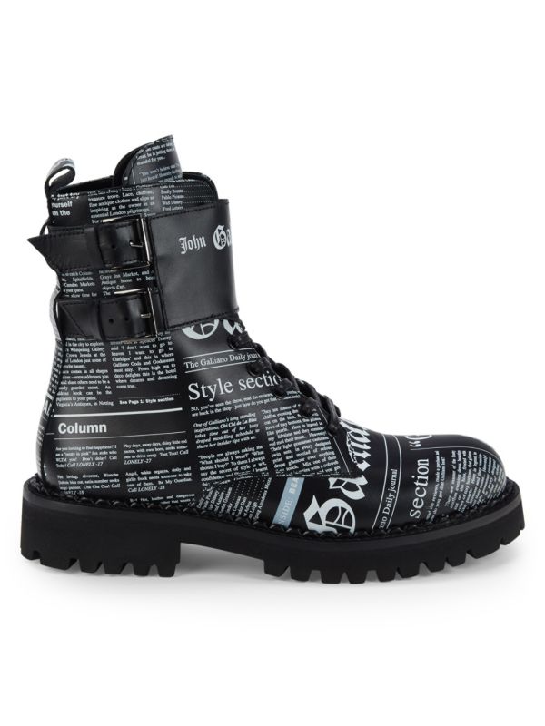 John Galliano Leather Combat Boots